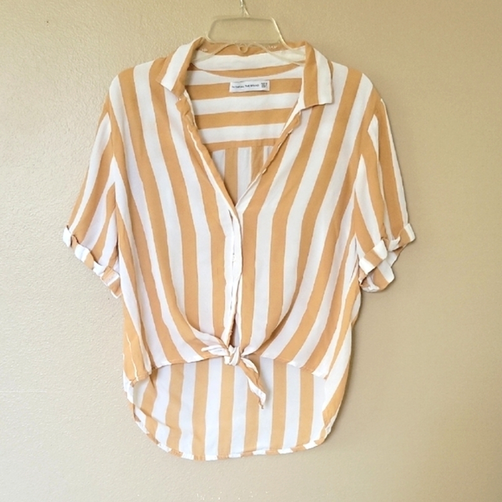 Faithfull The Brand Toulin Memphis Striped Shirt Beach Coastal - Size Large